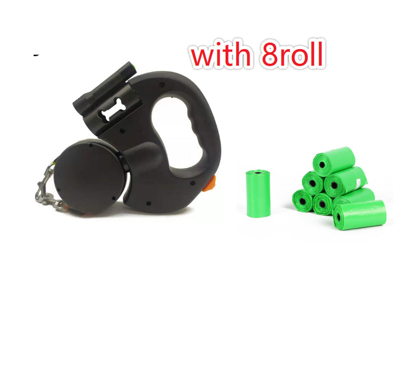 Dual Retractable Dog Leash with LED Flashlight — Walk 2 Dogs