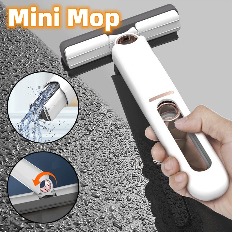 Mopa Esponja Mini Mopas Limpieza de Suelos Mopa con Escurridor Herramientas de Limpieza Domésticas Hogar Coche Limpiador Portátil de Cristales, Pantallas y Escritorios
