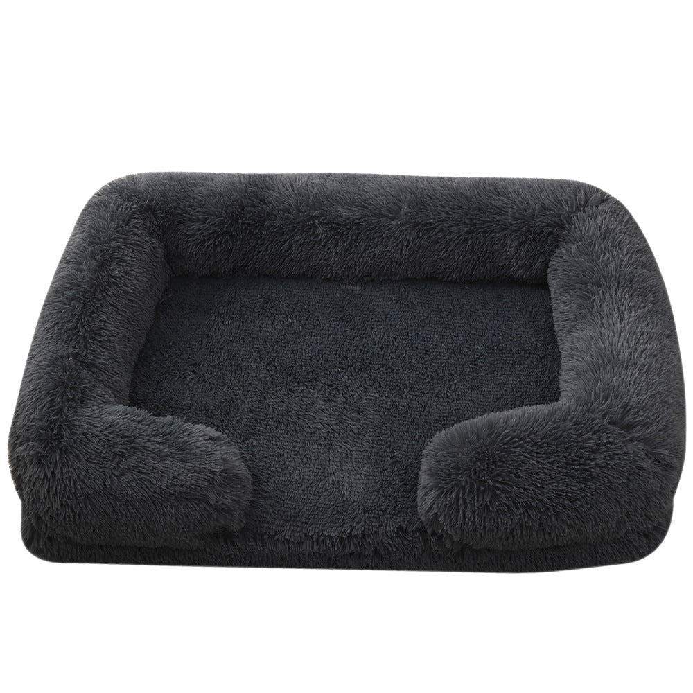 Plush Enclosed Round Pet House — 10 Colors, Sizes S–XXL