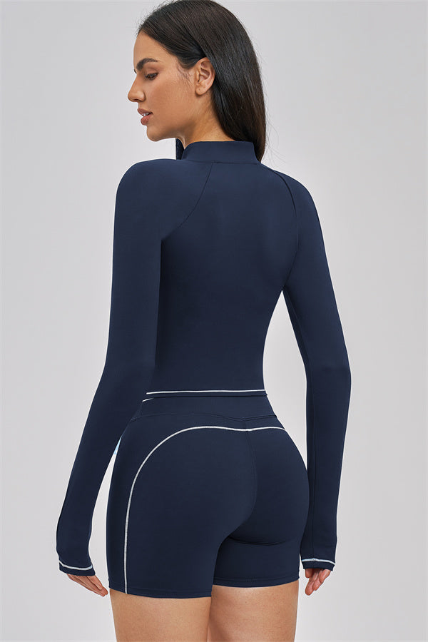 Conjunto de 3 piezas de chaqueta, top corto y pantalón corto Unbound