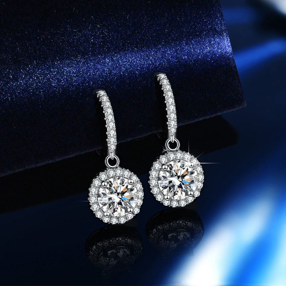 Pendientes redondos de plata de ley 925