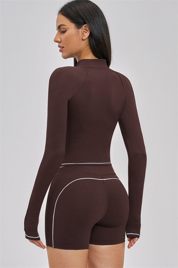 Conjunto de 3 piezas de chaqueta, top corto y pantalón corto Unbound