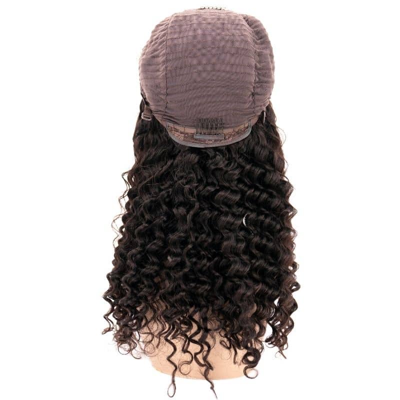 Peluca de Cierre de Encaje Transparente 4x4 de Cabello Humano 100% Ondulado Profundo