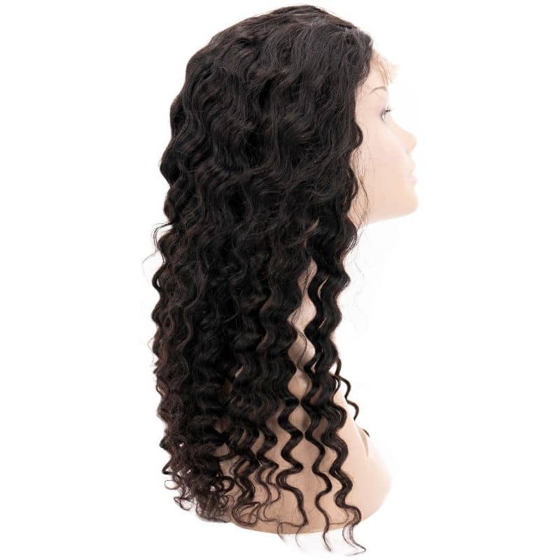 Peluca de Cierre de Encaje Transparente 4x4 de Cabello Humano 100% Ondulado Profundo