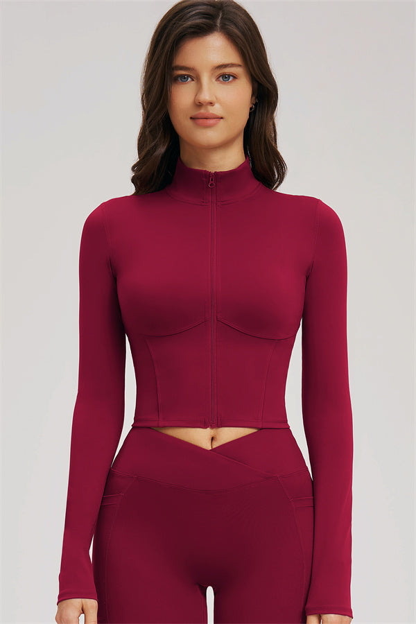 El conjunto de 3 piezas Sizzle Zip Jacket Sports Bra Flared Leggings