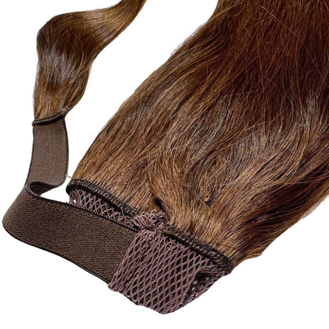 Cola de Caballo de Cabello Humano 100% Castaño Oscuro