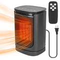 Calefactor eléctrico de cerámica de 1500W, con ventilador y oscilación de 90º, 3 modos, control remoto, pantalla digital y protección antivuelco y contra sobrecalentamiento.