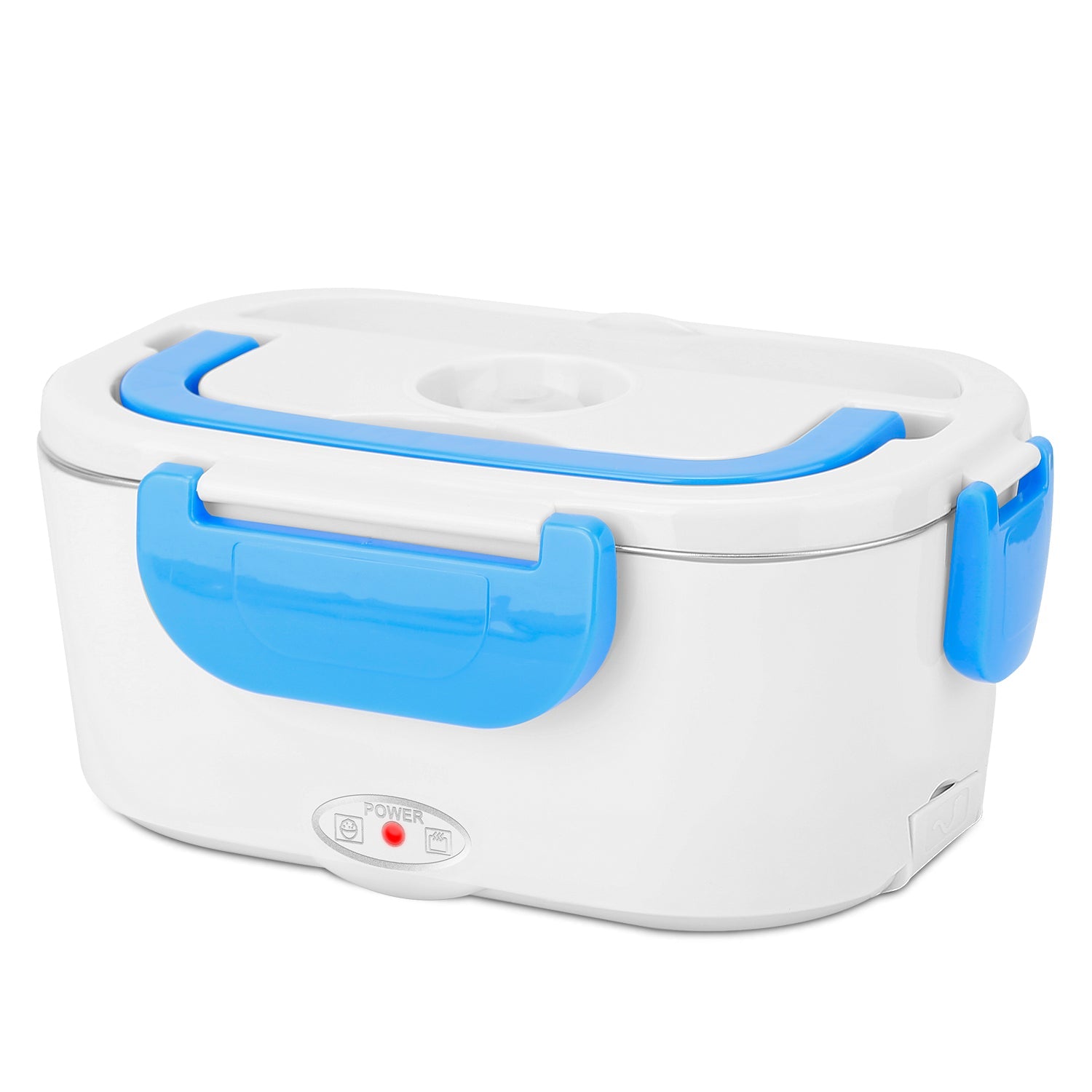 Fiambrera Eléctrica Calentador de Comida Contenedor Térmico Portátil de Viaje Caja Bento Calentador de Comida con 2 Compartimentos Extraíbles 1 Cuchara Gratis 1L