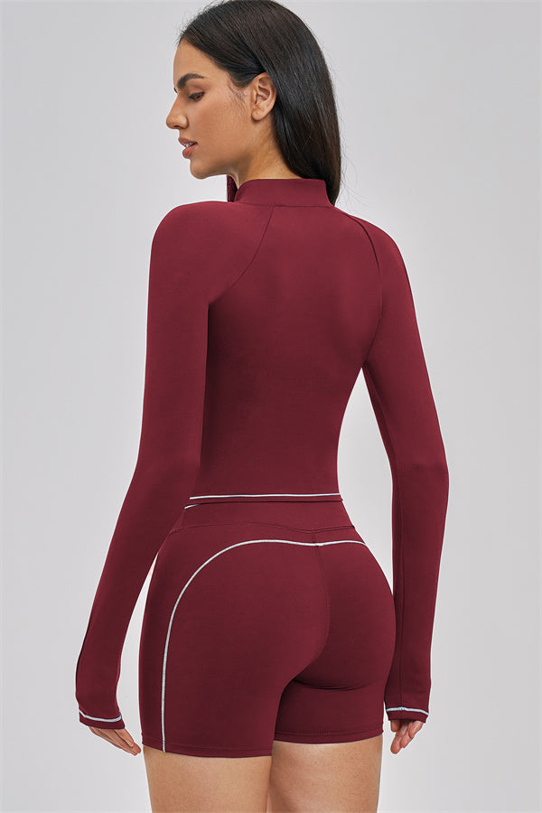 Conjunto de 3 piezas de chaqueta, top corto y pantalón corto Unbound