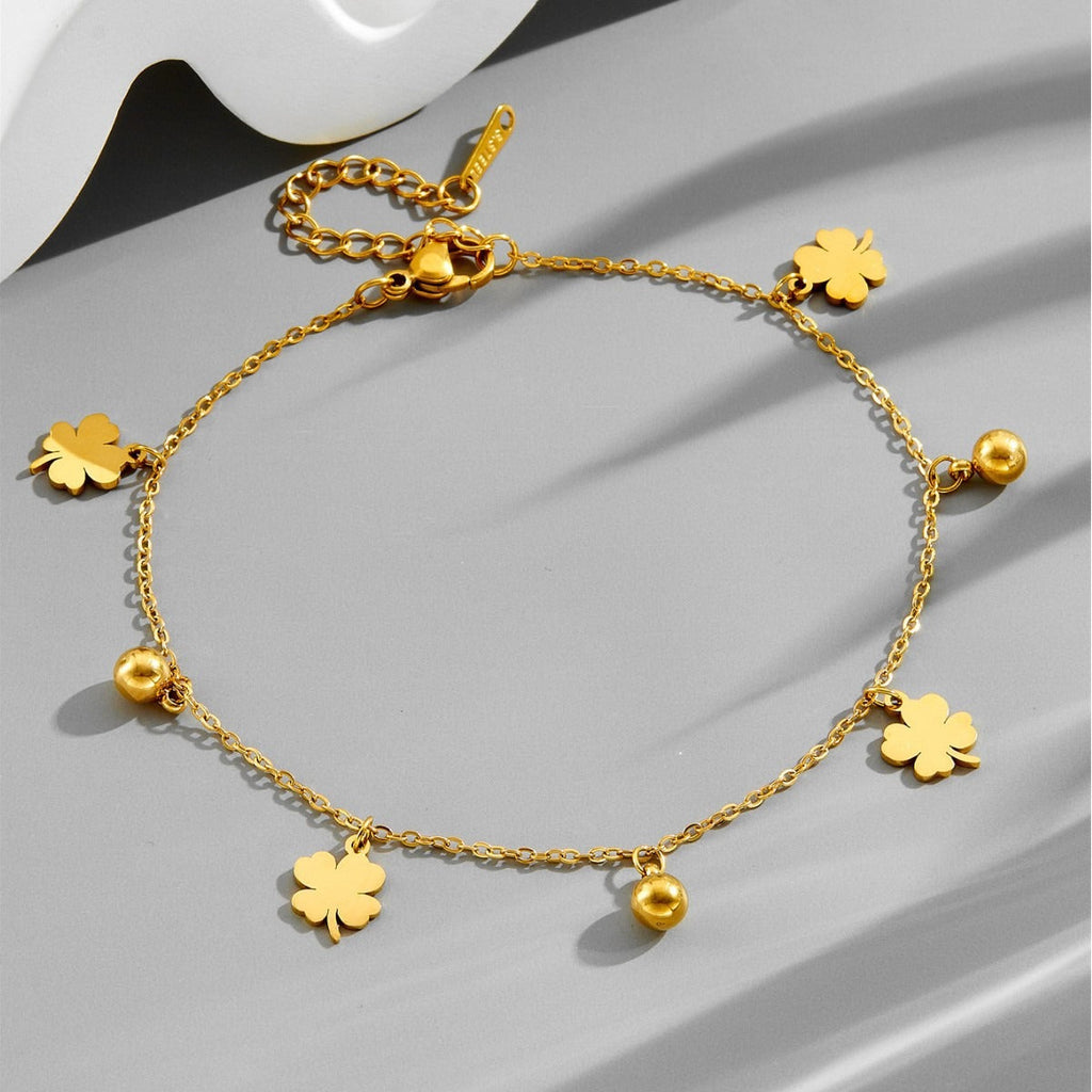 Gold Four-Leaf Clover Luxury Bracelet