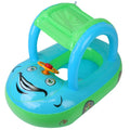 Flotador hinchable de piscina con forma de coche para bebés, flotador de natación para niños pequeños, juguete para piscina, anillo de natación para bebés con toldo de protección solar para niños de 1 a 3 años