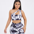 Seamless One-Shoulder Bra & Scrunch Leggings Set - High Waisted Yoga Pants