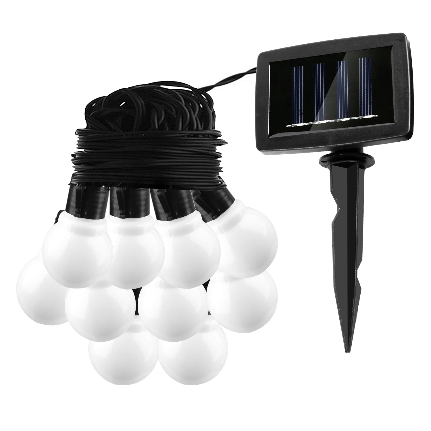 10LED Solar Cadena de Bombillas Hadas Luz Exterior Lámparas de Hilo Jardín Decoración Navideña Lámpara