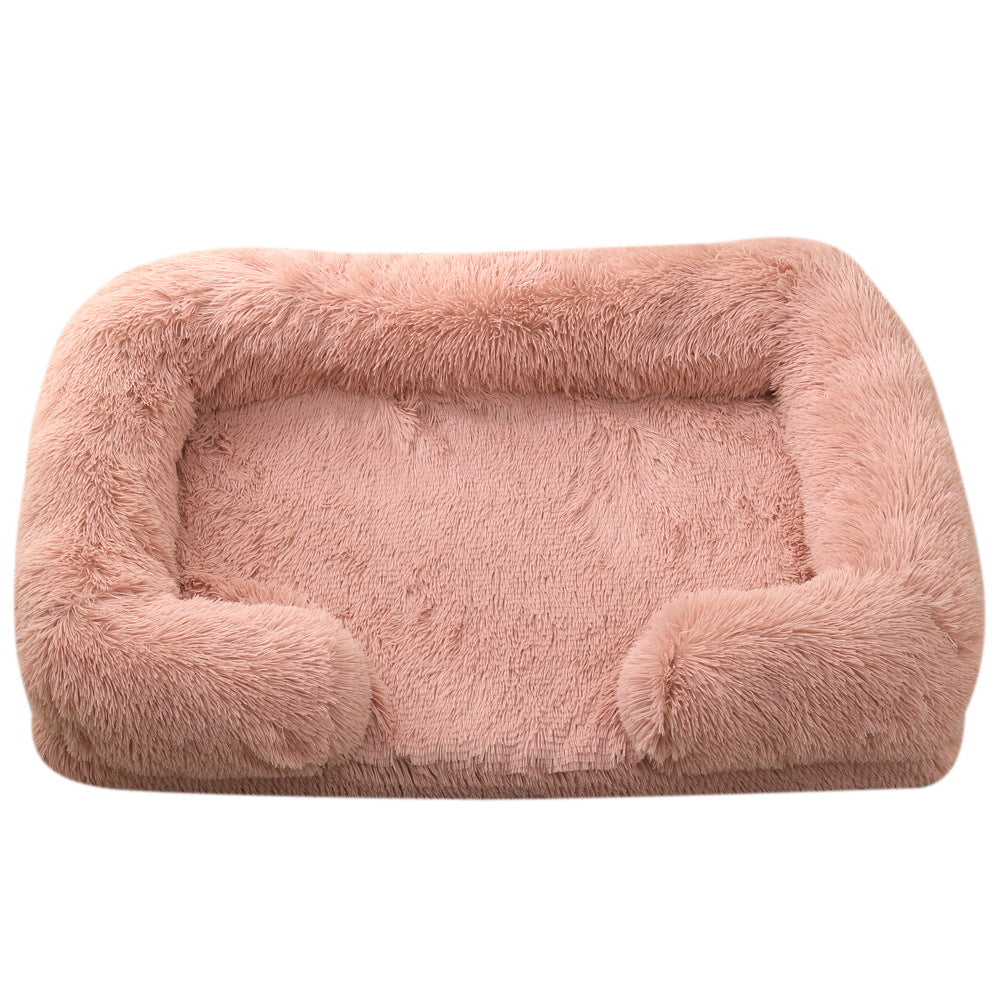 Plush Enclosed Round Pet House — 10 Colors, Sizes S–XXL
