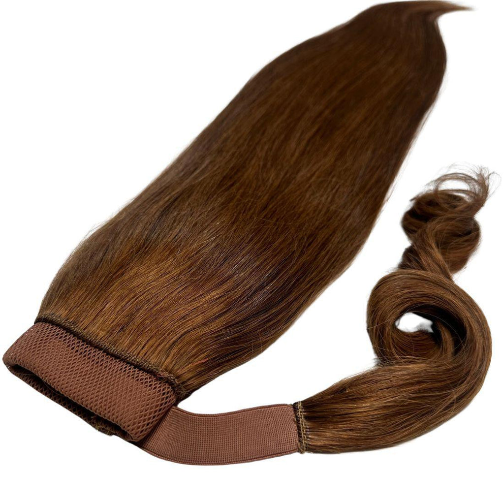 Extensión de cola de caballo de cabello 100% humano Auburn