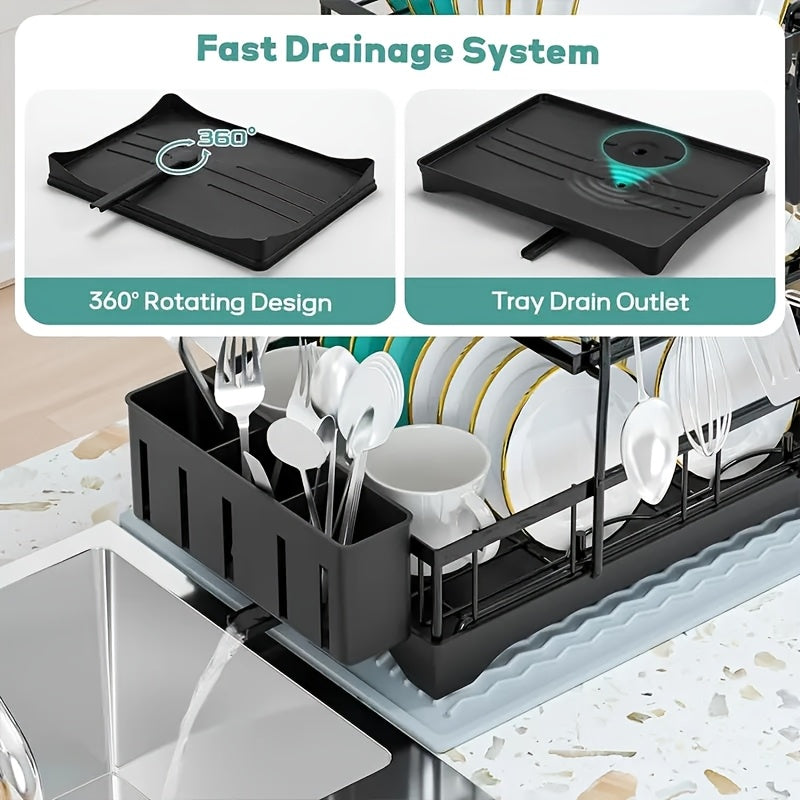 Estante escurreplatos metálico negro – 2 niveles / 3 niveles