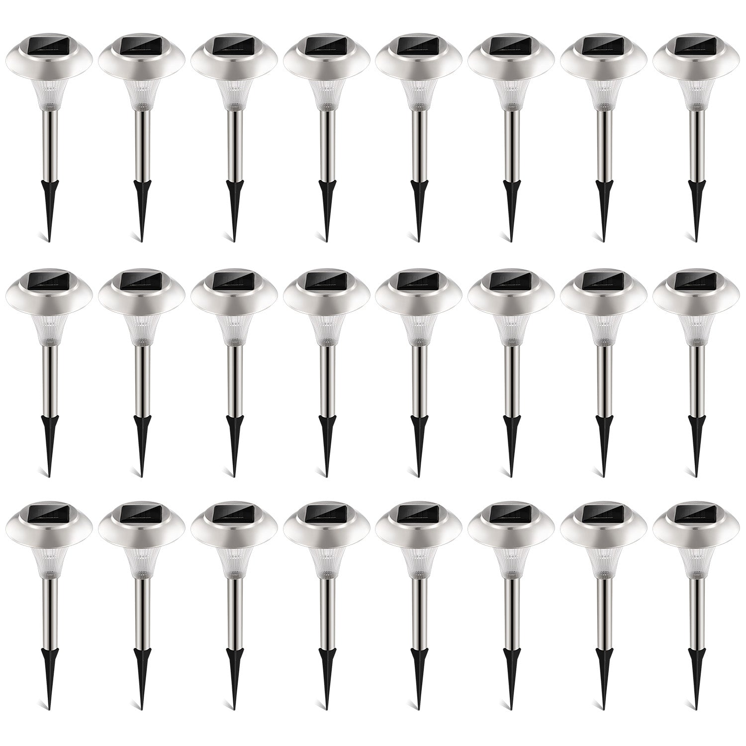 24 Paquetes de luces solares de jardín, para exteriores, IP44 impermeables, luces solares para camino que cambian de color, lámparas de paisaje de 10 horas, iluminación para césped, patio, entrada y pasarela