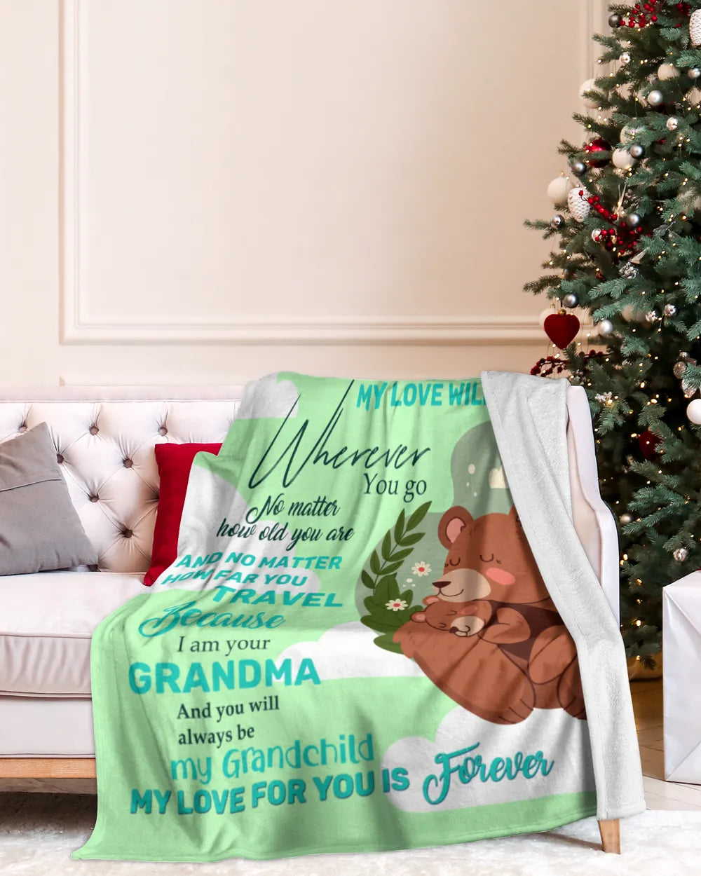 Manta de regalo especial para tu nieta - De parte de la abuela