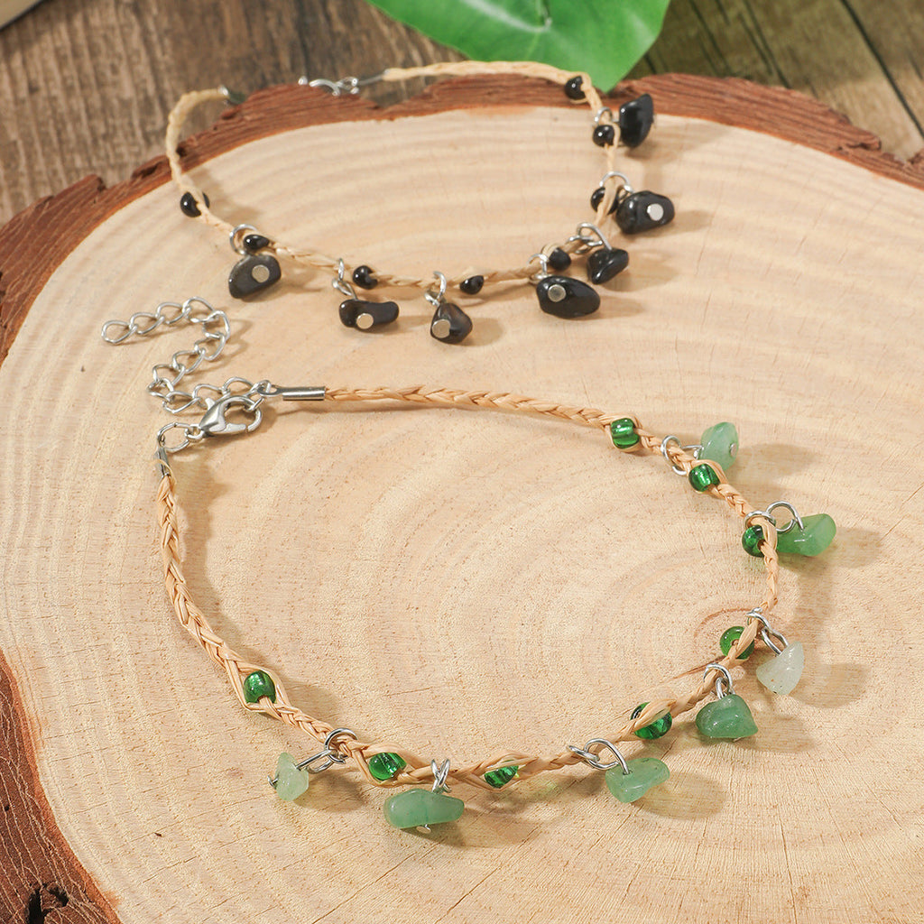 Bohemian Multicolor Pebble Anklet For Women