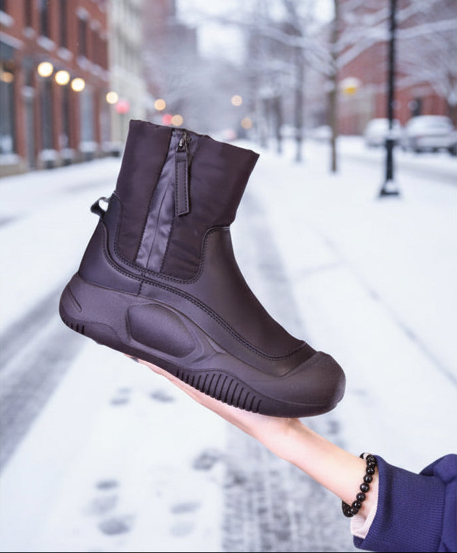 Women’s Winter Plush Snow Boots – Waterproof Side Zip Thick Sole Boots