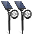2 focos solares para exteriores con sensor del anochecer al amanecer, luces impermeables para pared, camino, césped y jardín