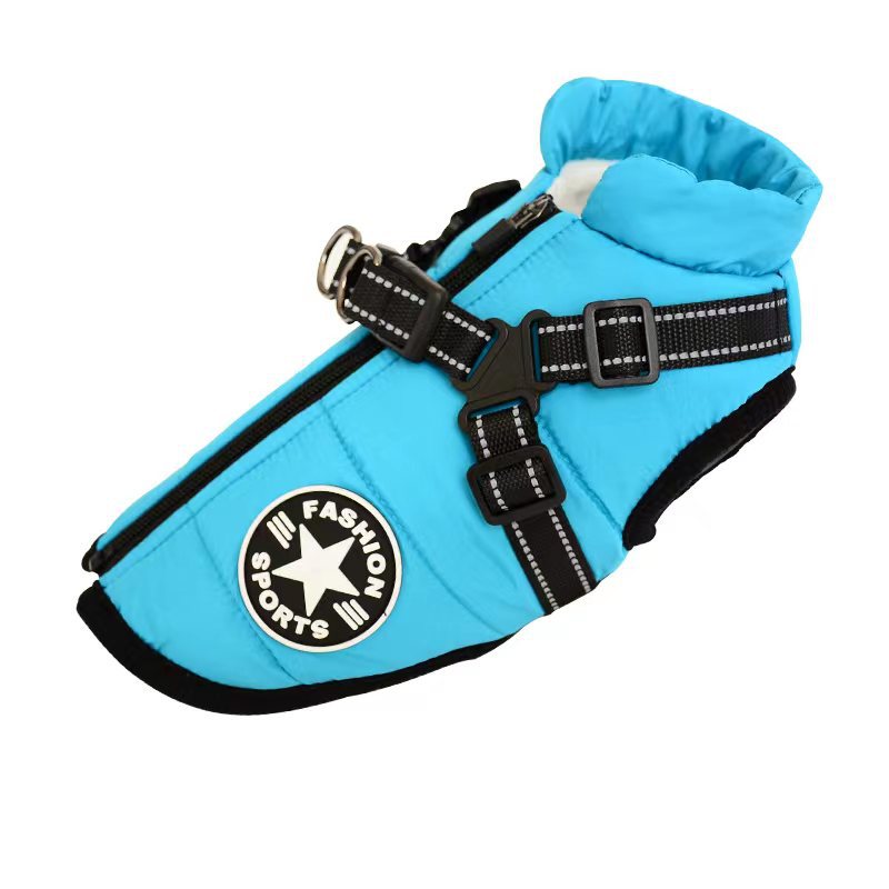 Waterproof Dog Coat with Harness — 7 Colors, Sizes XS–4XL