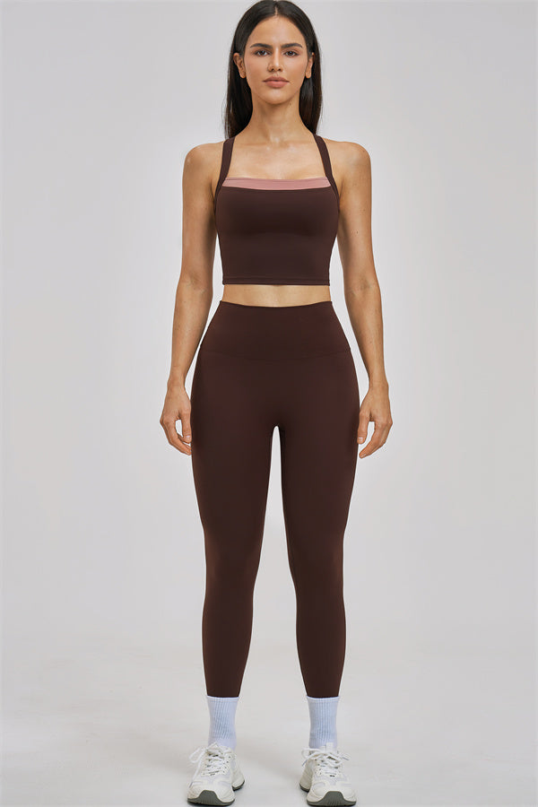 Conjunto de 2 piezas de camiseta de tirantes y leggings Seraphine