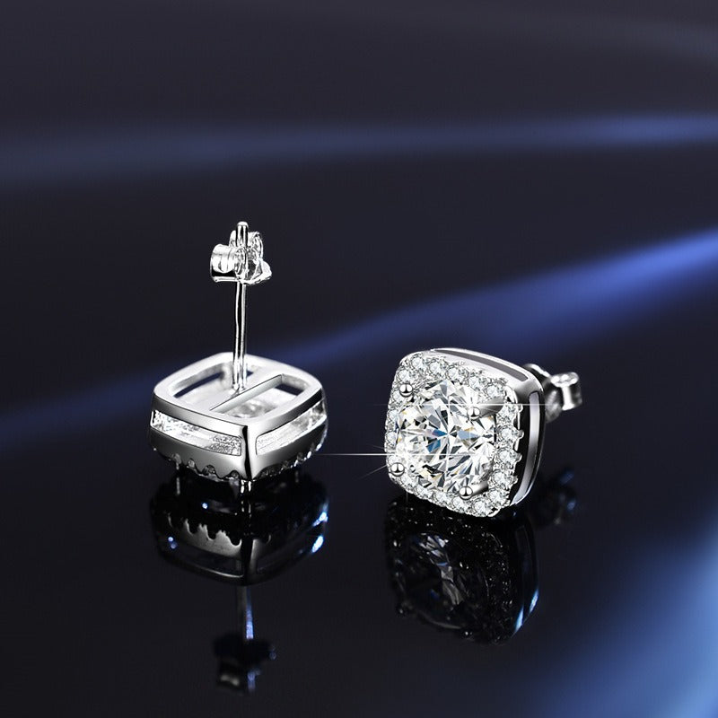 925 sterling silver moissanite earrings
