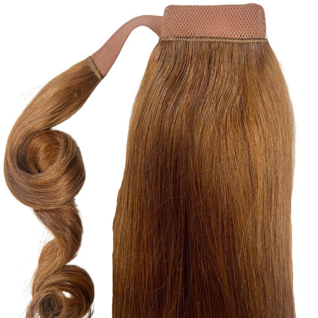 Extensión de cola de caballo de cabello 100% humano Auburn
