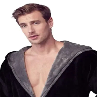 Bata de Hombre con Capucha – Confort de Felpa Ultra Suave para Uso Diario
