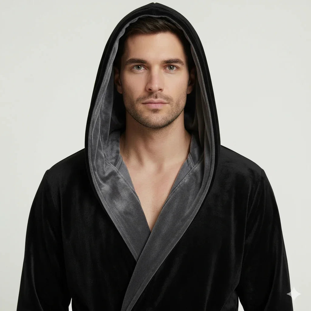 Bata de Hombre con Capucha – Confort de Felpa Ultra Suave para Uso Diario