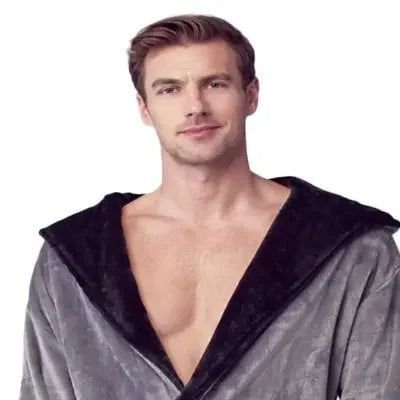 Bata de Hombre con Capucha – Confort de Felpa Ultra Suave para Uso Diario
