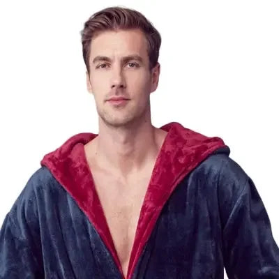 Bata de Hombre con Capucha – Confort de Felpa Ultra Suave para Uso Diario