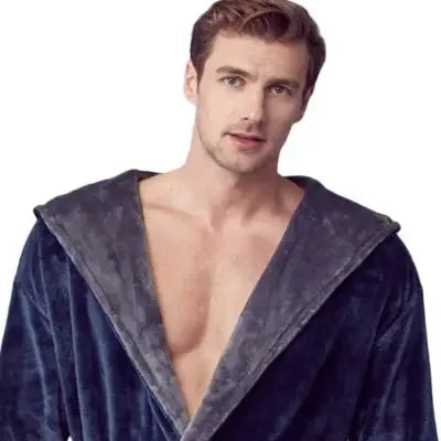 Bata de Hombre con Capucha – Confort de Felpa Ultra Suave para Uso Diario
