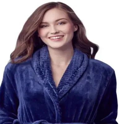 Bata de baño ultrasuave de felpa para mujer