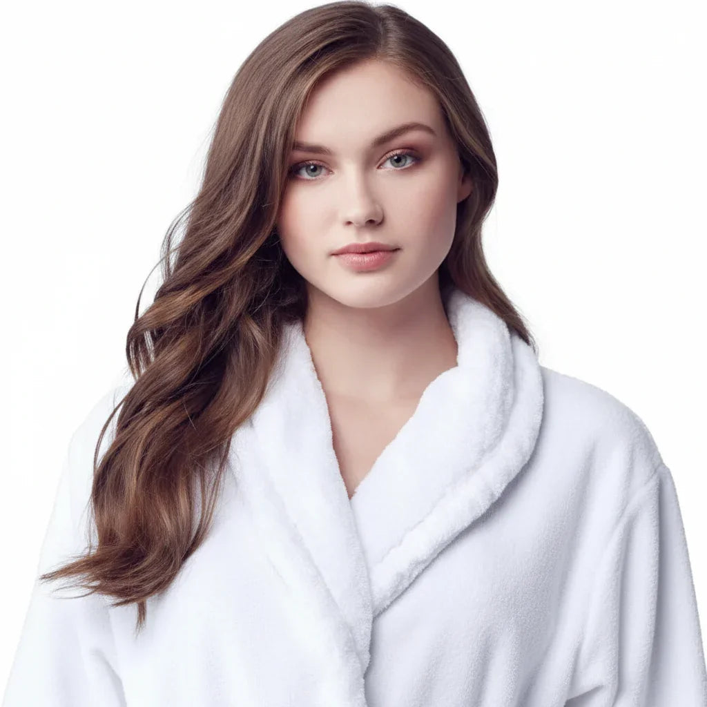 Bata de baño ultrasuave de felpa para mujer