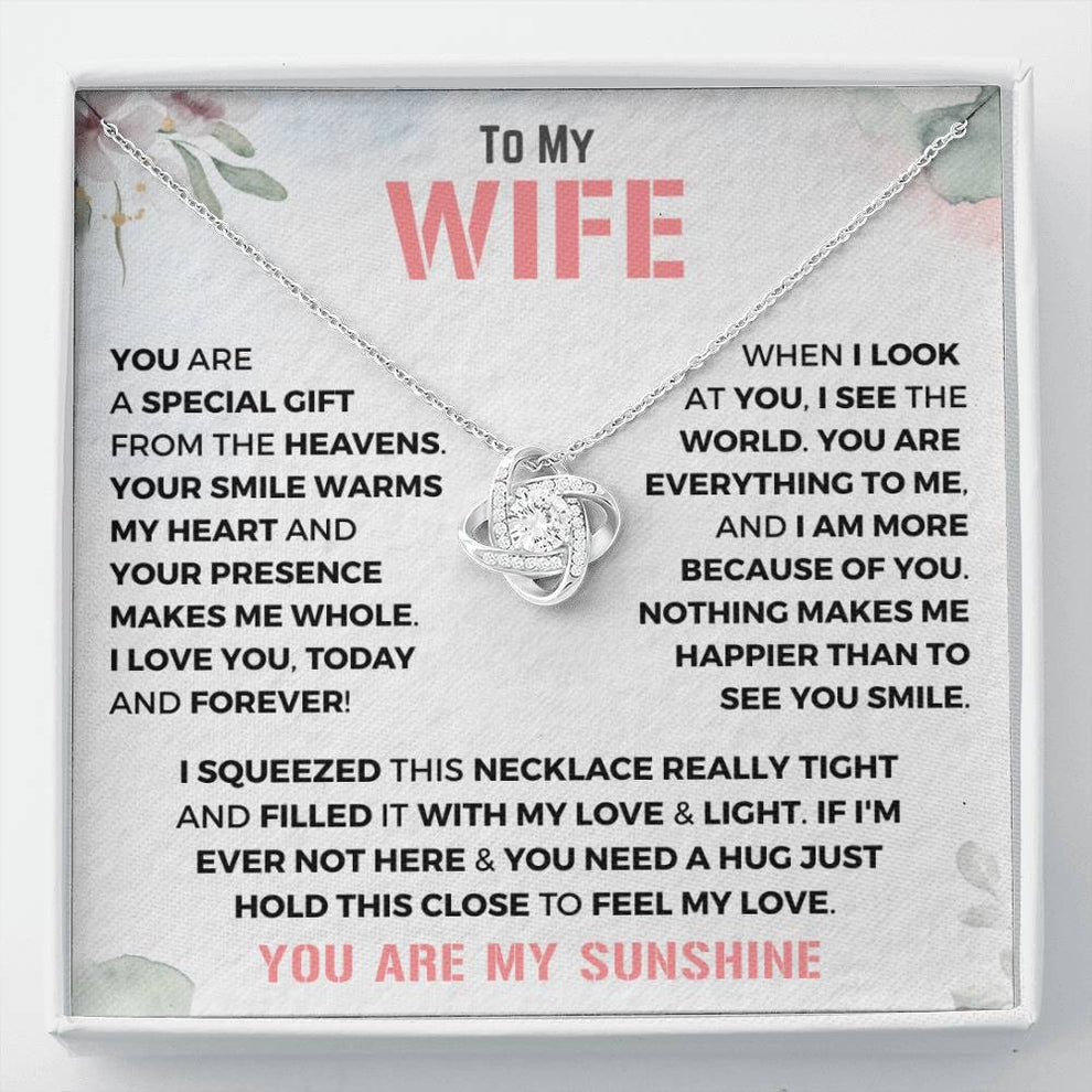 PARA MI ESPOSA "Hoy y Siempre" - DE TU ESPOSO - Collar Nudo de Amor Premium