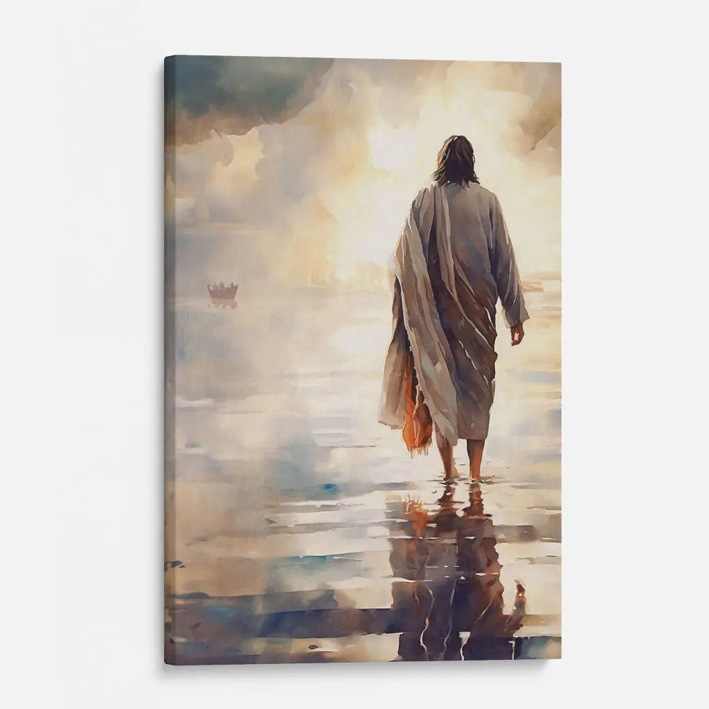Jesús Caminando sobre el Agua Arte de Pared Impresión en Lienzo