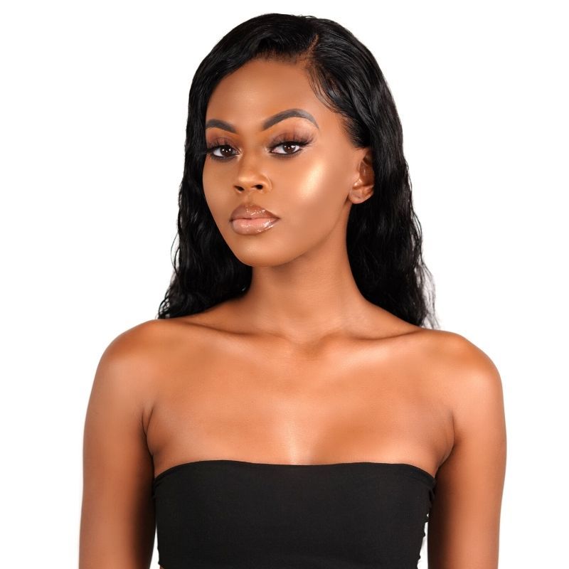 Peluca de Cabello Humano con Encaje Frontal Transparente de 13x4 y Ondas Sueltas