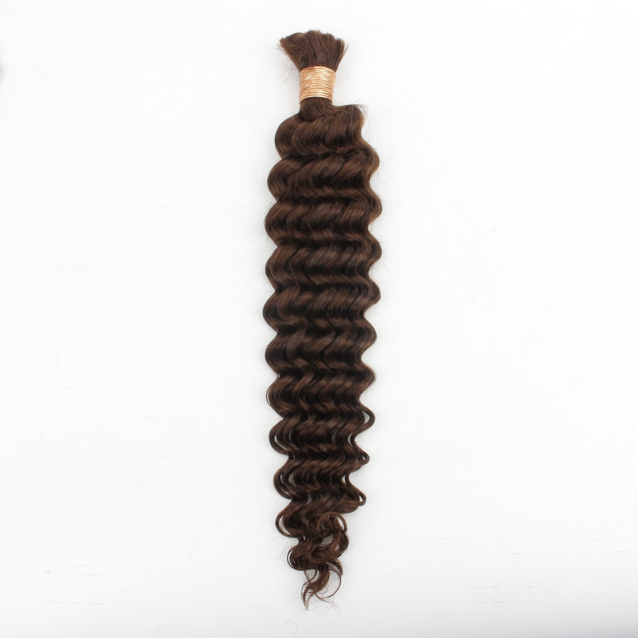 Cabello para trenzar humano 100% de onda profunda marrón medio, color 4, a granel