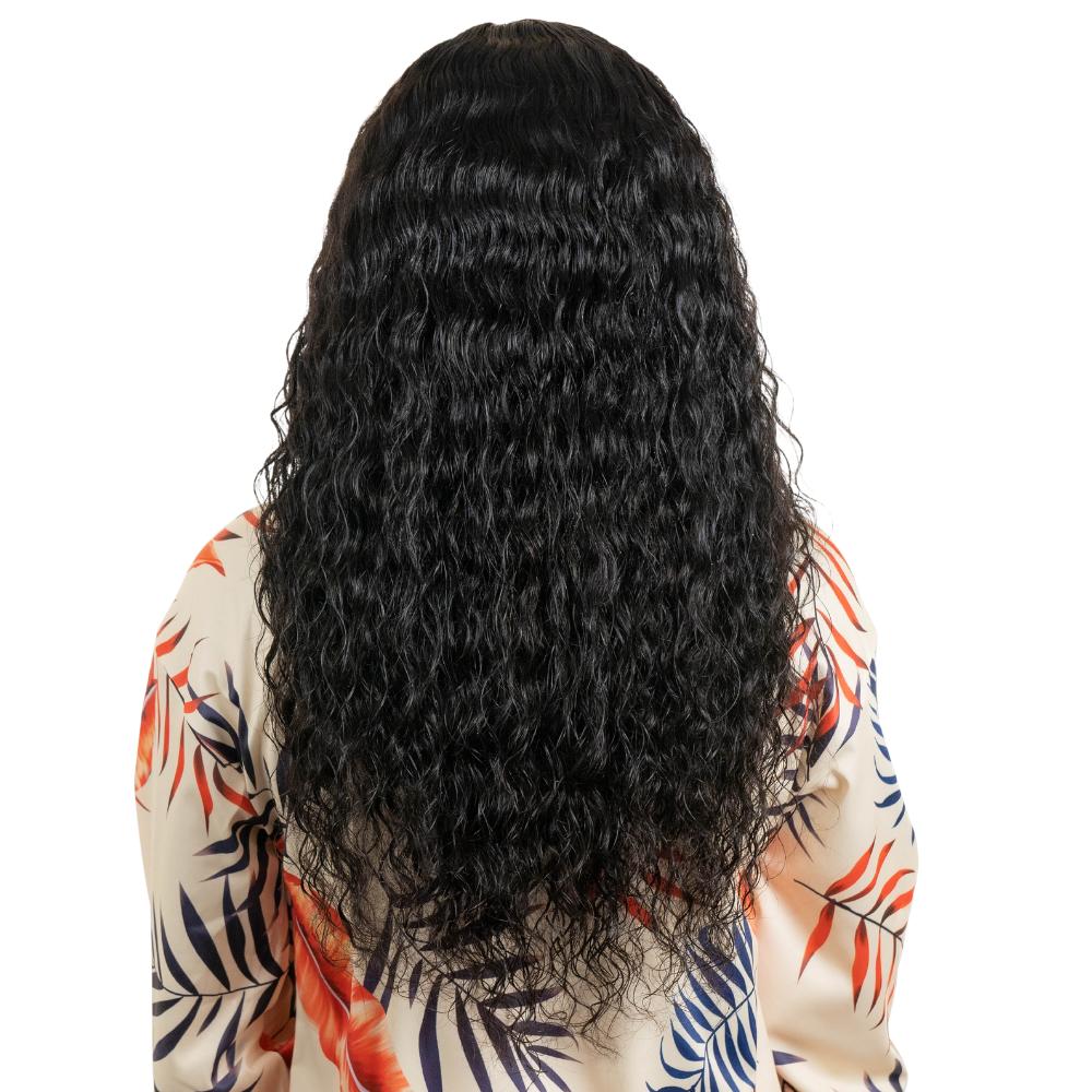 Peluca con Cierre de Cabello Humano 100% con Encaje Transparente 4x4, Rizos Desordenados