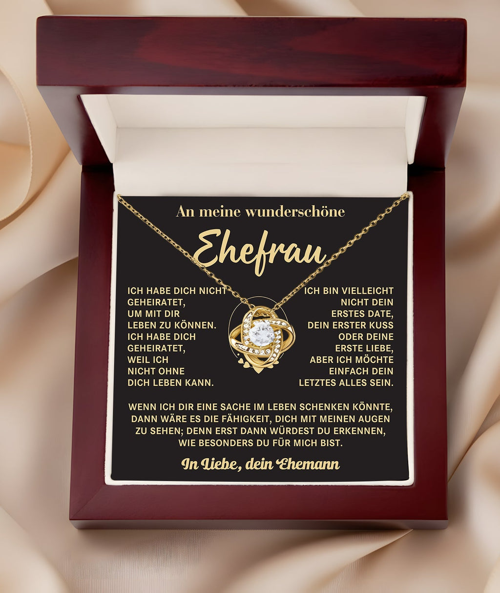 „AN MEINE GELIEBTE FRAU – VON DEINEM EHEMANN - Premium Love Knot Necklace (SKUJ12-205)
