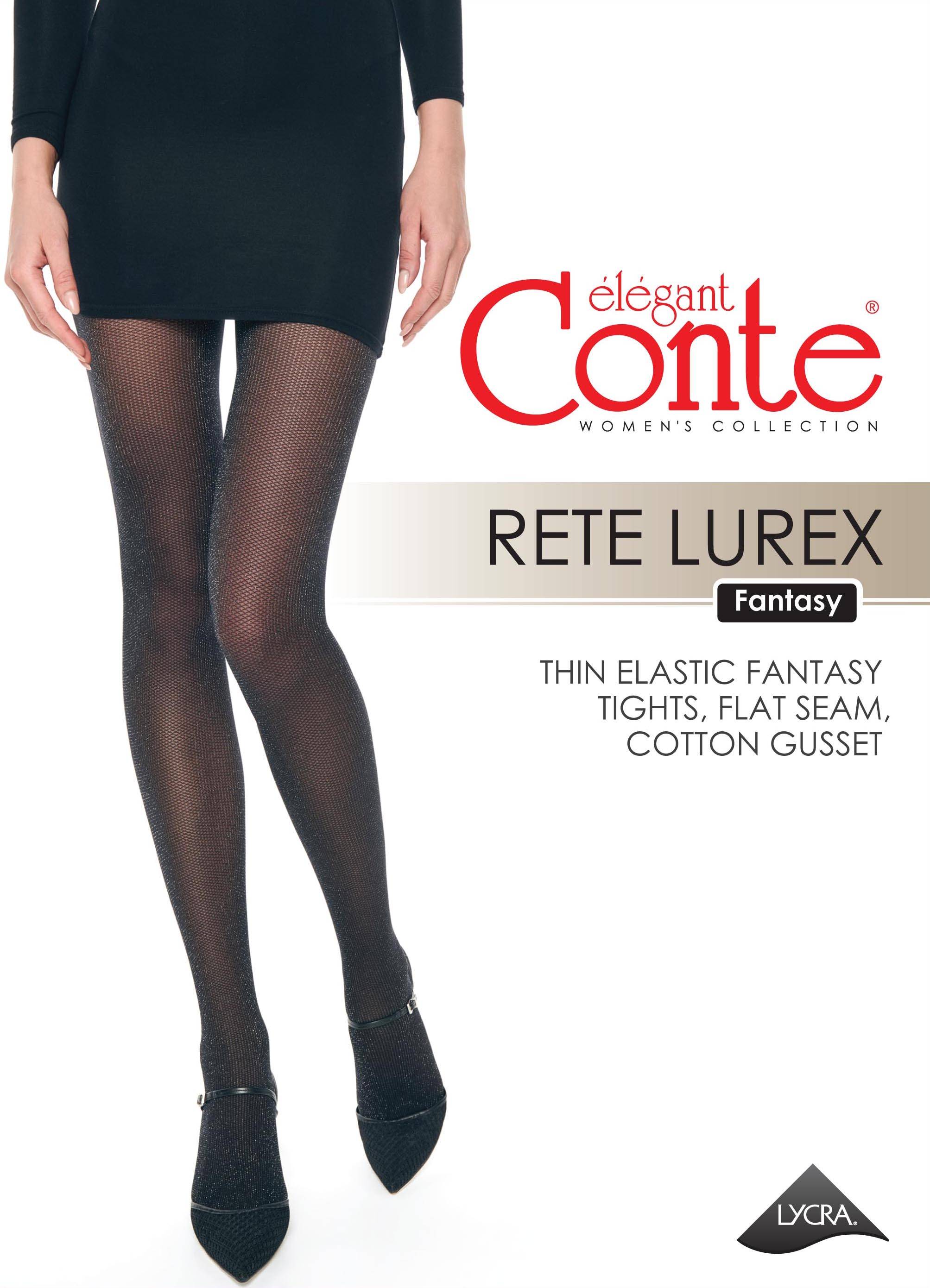 Medias Fantasía Brillantes Conte Rete Lurex - Imitación de Malla Fina