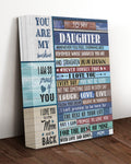 To My Daughter From Mom Canvas