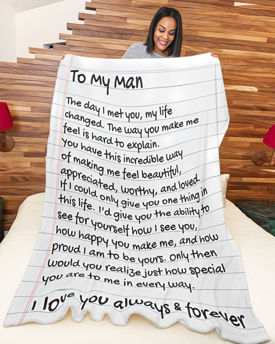 PARA MI ESPOSO - REGALO DE ESPOSA - Manta Acolchada de Vellón Sherpa (SKUB-BLANKET-WIFE00)