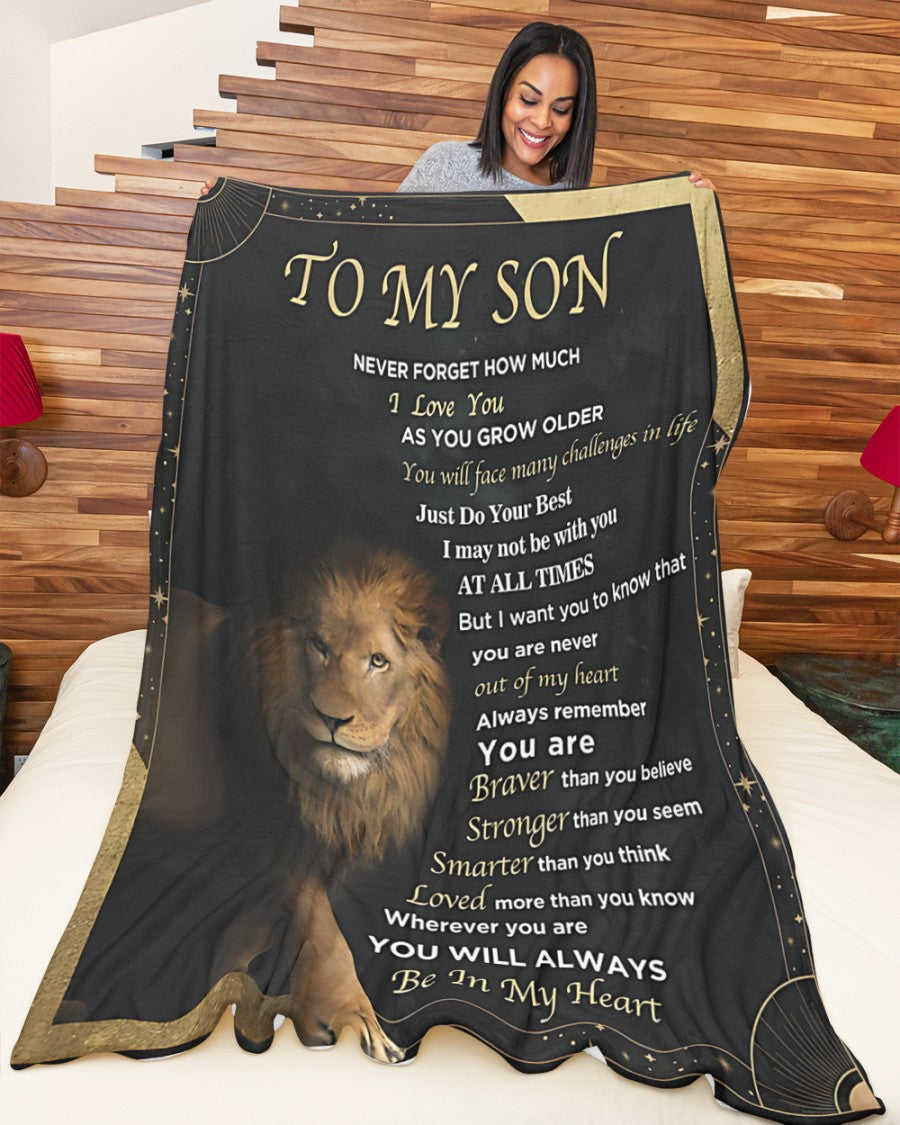 TO MY SON - GIFT FOR SON - Sherpa Fleece Quilt Blanket