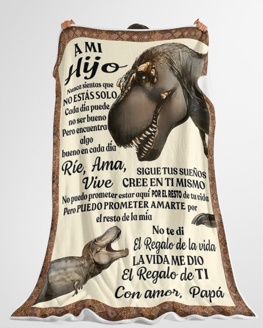 Sherpa Fleece Quilted Throw Blanket from Dad to Son - Comfort and Warmth Gift NTTDsp (SKUB11-63)