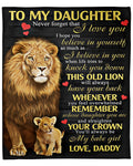 Gift For Daughter From Dad - Lion Blanket