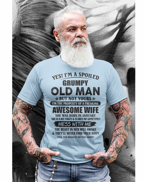 Awesome wife January - Perfect gift for husband From Wife - NGHL01 (SKU96-68-01)