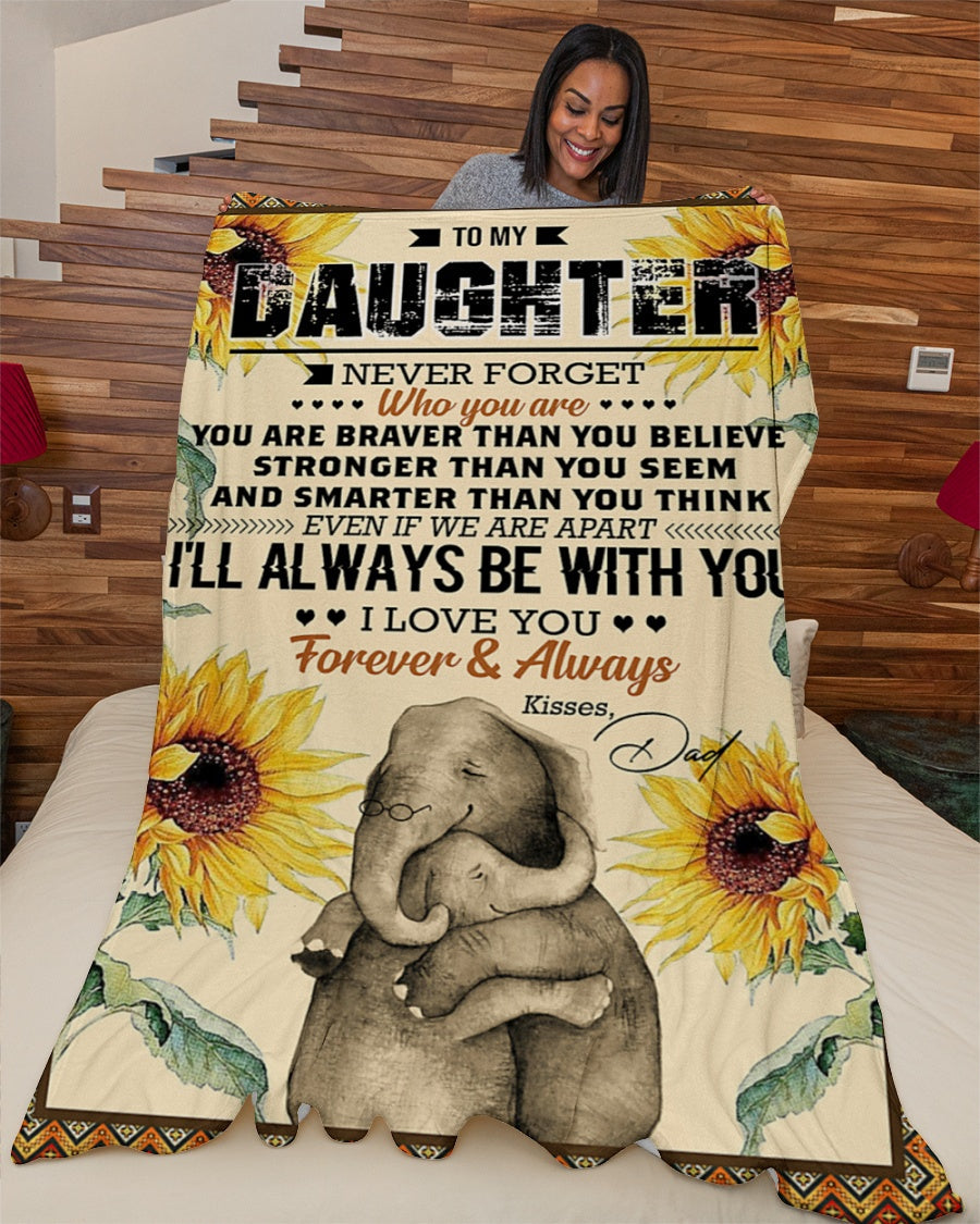 Manta de Elefante "Ama a tu Papá" - Regalo de Papá para Hija - Para mi Hija, Nunca Olvides Quién Eres (SKUB06-65)